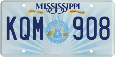 MS license plate KQM908