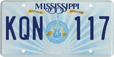 MS license plate KQN117