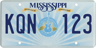 MS license plate KQN123
