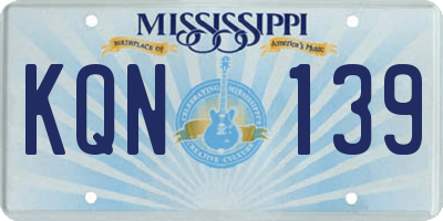MS license plate KQN139