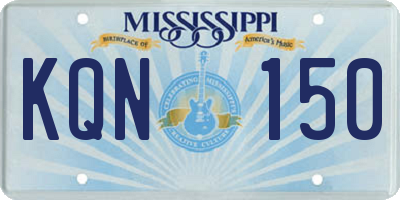 MS license plate KQN150