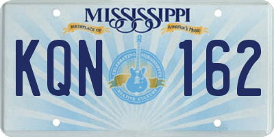 MS license plate KQN162