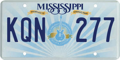 MS license plate KQN277