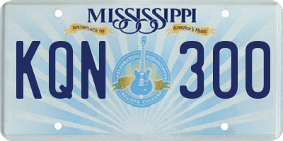 MS license plate KQN300
