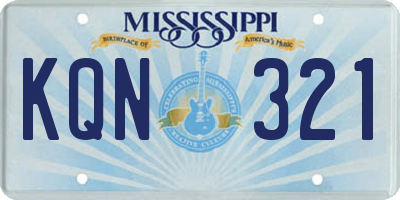 MS license plate KQN321