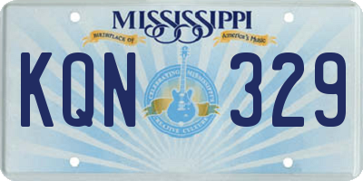 MS license plate KQN329