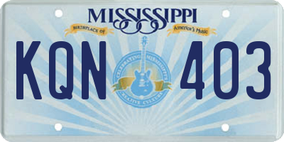MS license plate KQN403