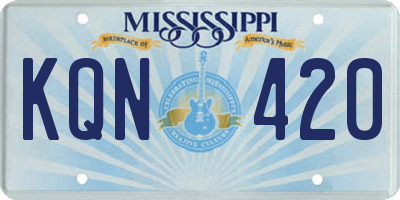 MS license plate KQN420