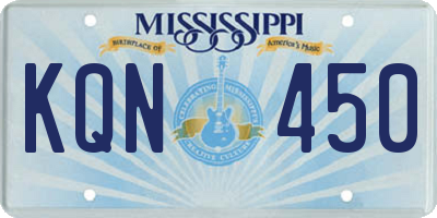 MS license plate KQN450