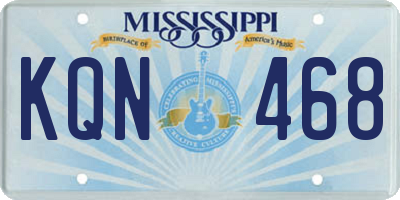 MS license plate KQN468