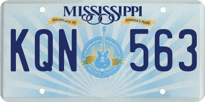 MS license plate KQN563