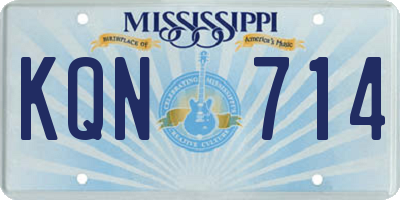 MS license plate KQN714