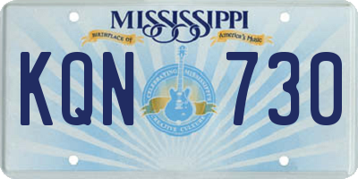 MS license plate KQN730