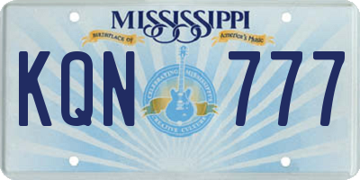 MS license plate KQN777