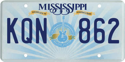 MS license plate KQN862