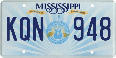 MS license plate KQN948