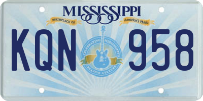 MS license plate KQN958