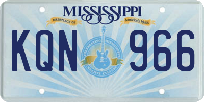 MS license plate KQN966