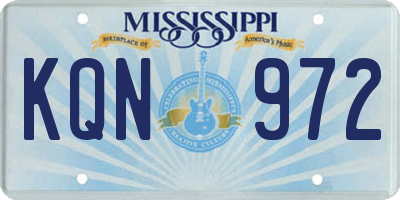 MS license plate KQN972