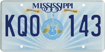 MS license plate KQO143