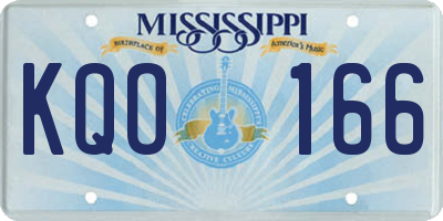 MS license plate KQO166