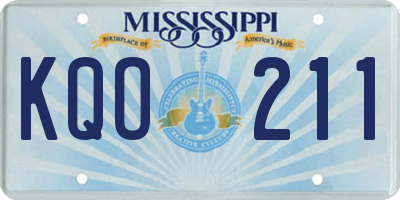 MS license plate KQO211
