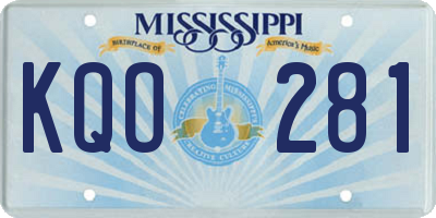 MS license plate KQO281