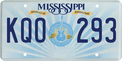 MS license plate KQO293