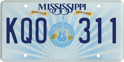 MS license plate KQO311