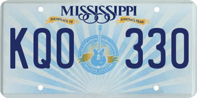 MS license plate KQO330