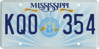 MS license plate KQO354