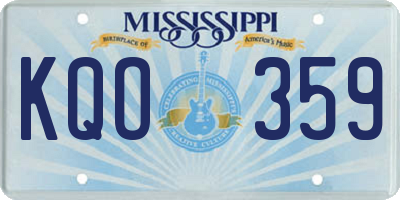 MS license plate KQO359