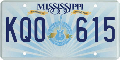 MS license plate KQO615