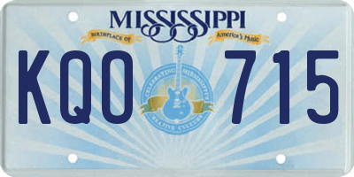 MS license plate KQO715
