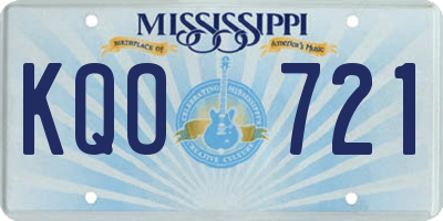 MS license plate KQO721