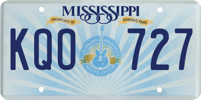 MS license plate KQO727