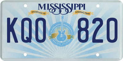 MS license plate KQO820