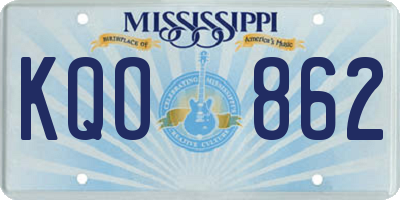 MS license plate KQO862