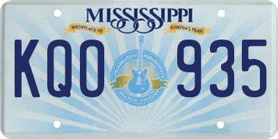 MS license plate KQO935