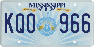 MS license plate KQO966