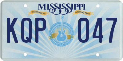 MS license plate KQP047