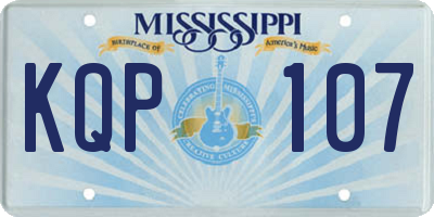 MS license plate KQP107