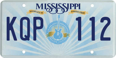 MS license plate KQP112