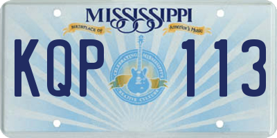MS license plate KQP113