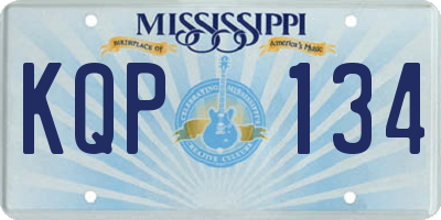 MS license plate KQP134
