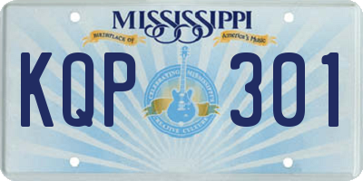 MS license plate KQP301