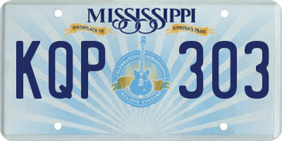 MS license plate KQP303