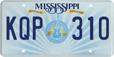 MS license plate KQP310