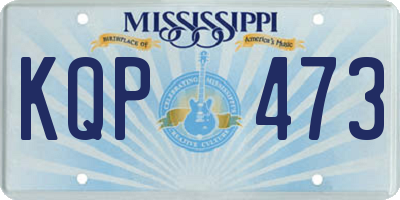 MS license plate KQP473