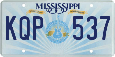 MS license plate KQP537